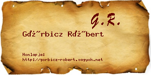 Görbicz Róbert névjegykártya